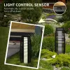 26.75-In. Solar Rattan Floor Lamp, Outdoor Garden Lantern, Black