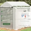 8 x 6 Ft. Portable Greenhouse with 3-Tier Shelves, Accessories, & Mesh Door