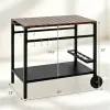 38-Inch Stainless Steel Grill Prep Table with storage, Rolling BBQ Cart with Spice Rack