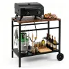 38-Inch Stainless Steel Grill Prep Table with storage, Rolling BBQ Cart with Spice Rack