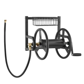Wall Mounted Garden Hose Reel, 125-Ft. 5/8-Inch Capacity