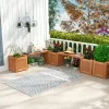 68-In. Wood Garden Planter Bench with 2 Open-Bottom Planter Boxes