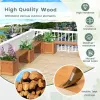 68-In. Wood Garden Planter Bench with 2 Open-Bottom Planter Boxes