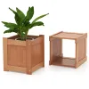 68-In. Wood Garden Planter Bench with 2 Open-Bottom Planter Boxes