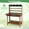 Kids' Wooden Potting Bench for Garden Fun, Dark Brown