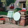 3-Piece Folding Patio Bistro Set, Steel Table & 2 Chairs, Available in 5 Colors