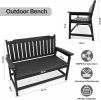 47-In. 2-Person HDPE Outdoor Bench for Patio, Porch & Garden