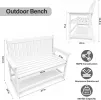 47-In. 2-Person HDPE Outdoor Bench for Patio, Porch & Garden