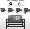 47-In. 2-Person HDPE Outdoor Bench for Patio, Porch & Garden