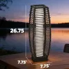 26.75-In. Solar Rattan Floor Lamp, Outdoor Garden Lantern
