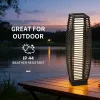 26.75-In. Solar Rattan Floor Lamp, Outdoor Garden Lantern