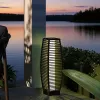 26.75-In. Solar Rattan Floor Lamp, Outdoor Garden Lantern
