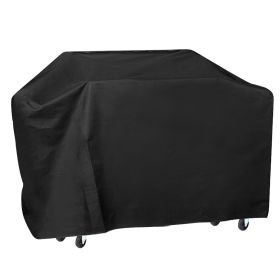 57-Inch BBQ Grill Cover, 210D Oxford Fabric, Waterproof & UV Resistant (Color: Black)