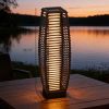 26.75-In. Solar Rattan Floor Lamp, Outdoor Garden Lantern