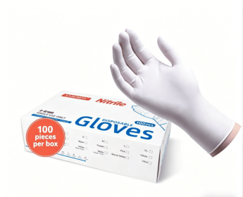 Nitrile Gardening Gloves, Powder-Free Latex-Free Disposable Gloves (Style: White Pure Nitrile-XL)