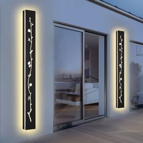 2-Pack 24–60-In. Dimmable LED Floral Outdoor Wall Lights, Black (size: 60inch)