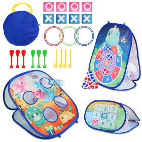 5-in-1 Bean Bag Toss Game for Kids, Dinosaur or Unicorn Outdoor Activity Set (Type: Dinosaur)
