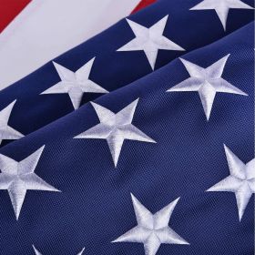 American Flag, Heavy-Duty Outdoor Embroidered Stars, Sewn Stripes, Brass Grommets (size: 6x10ft)