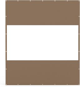 8 x 7 Ft Heavy-Duty Outdoor Clear and Brown Panel Curtain, 18 Oz PVC (Color: as Pic)