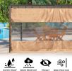 8 x 7 Ft Heavy-Duty Outdoor Clear and Brown Panel Curtain, 18 Oz PVC