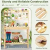 60-In. Wood Garden Potting Bench with Flip-Up Top & Hutch Storage, Natural/Brown