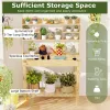 60-In. Wood Garden Potting Bench with Flip-Up Top & Hutch Storage, Natural/Brown